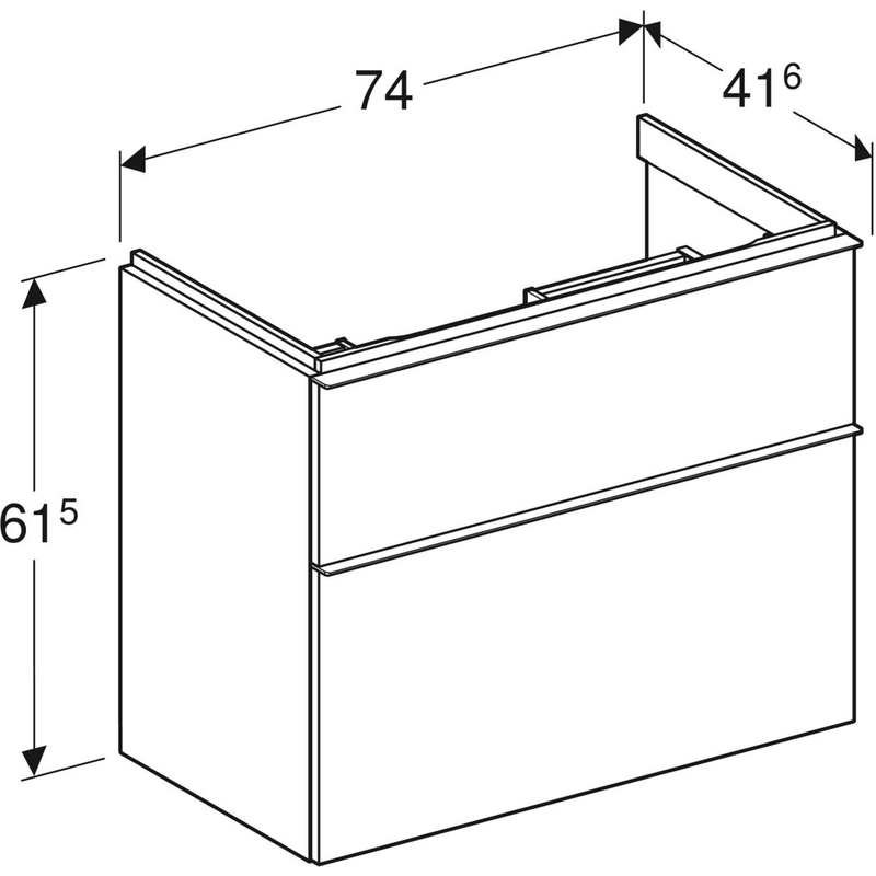 geberit Alakaappi geberit icon 740x416x615mm valkoinen