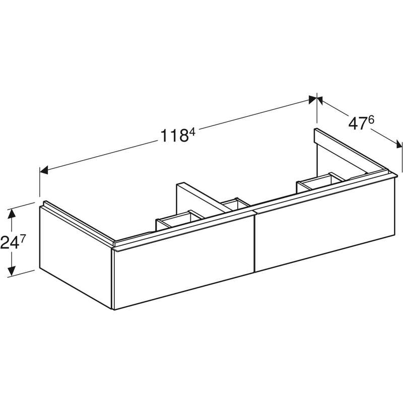 geberit Cabinet for washbasin icon 1184x476x247mm hickory