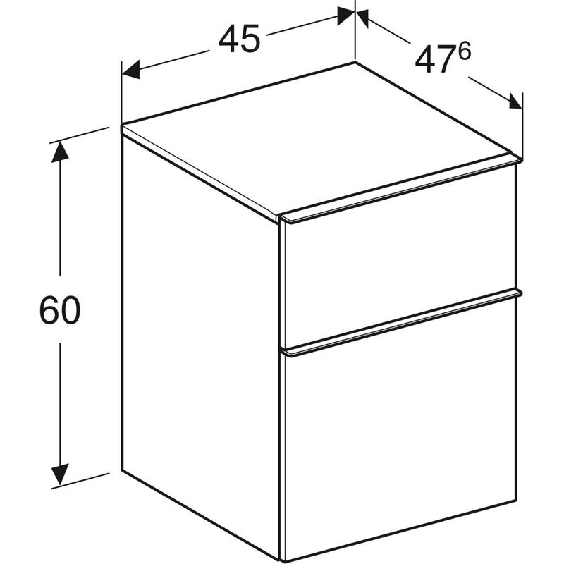 geberit Sidoskåp geberit icon 450x476x600mm vit