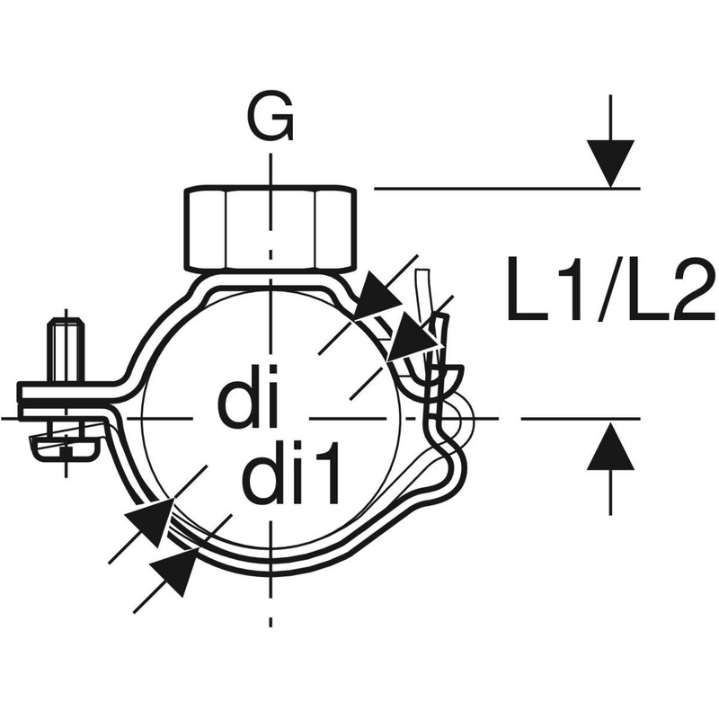 geberit Rörklammer geberit pe 50-58mm g1/2