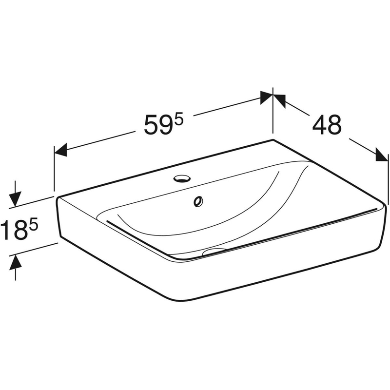 geberit Washbasin geberit renova plan 600x480mm white