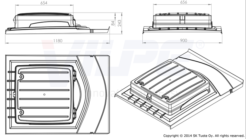 vilpe Roof hatch vilpe uniroof light grey