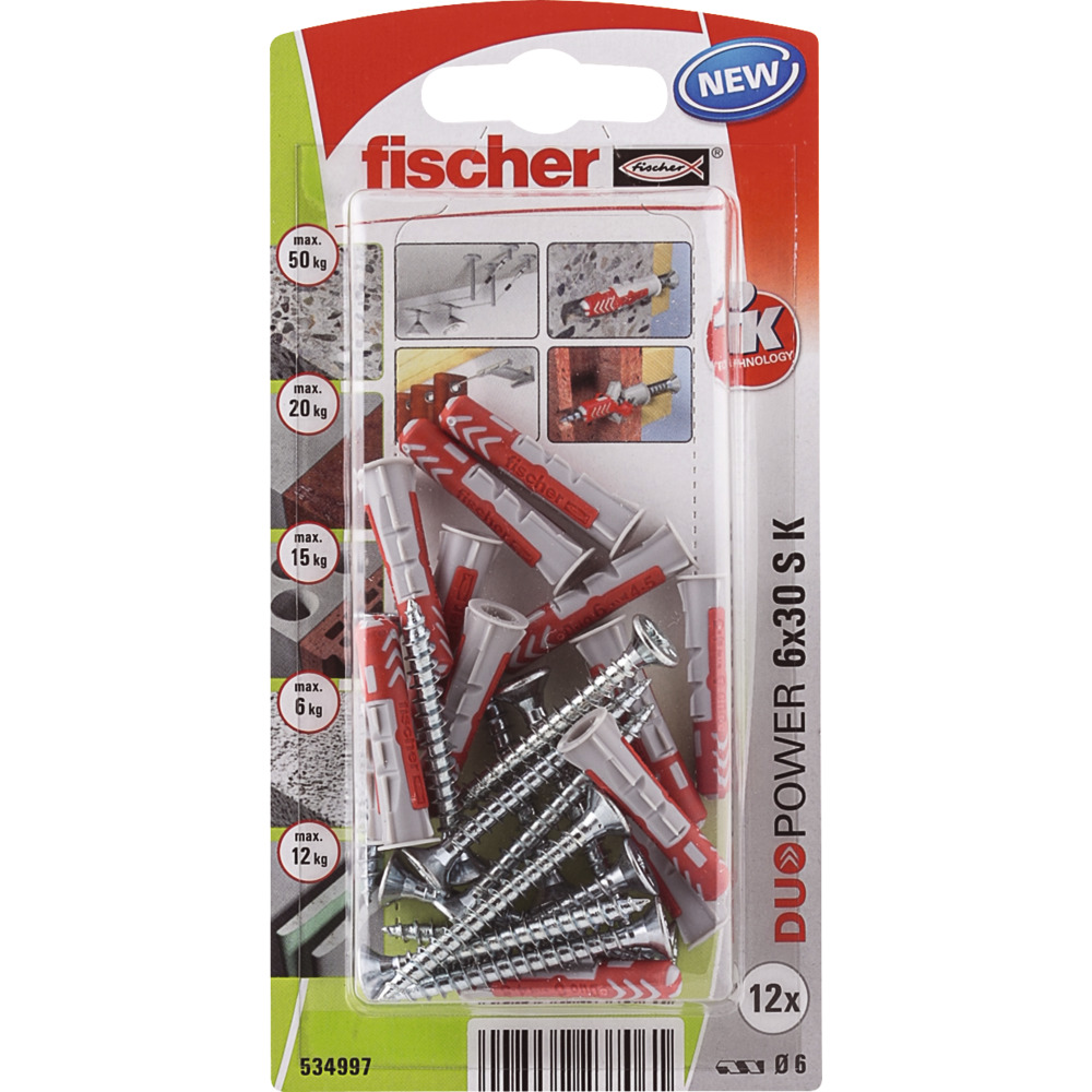 YLEISTULPPA FISCHER DUOPOWER 6X30 S K NV 12KPL
