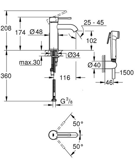 grohe Pesuallashana+bide grohe 24189000 essence