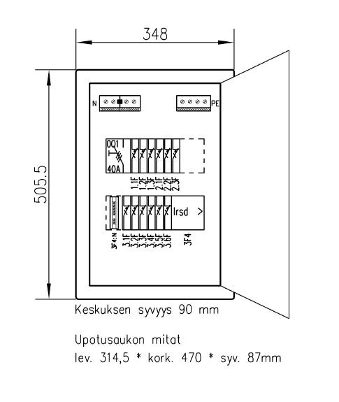 utu Group centre flush mo setter 3412 v 35a ip30 ps