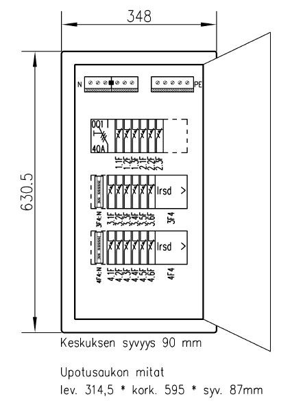 utu Group centre flush mo setter 3418 v 35a ip30 ps