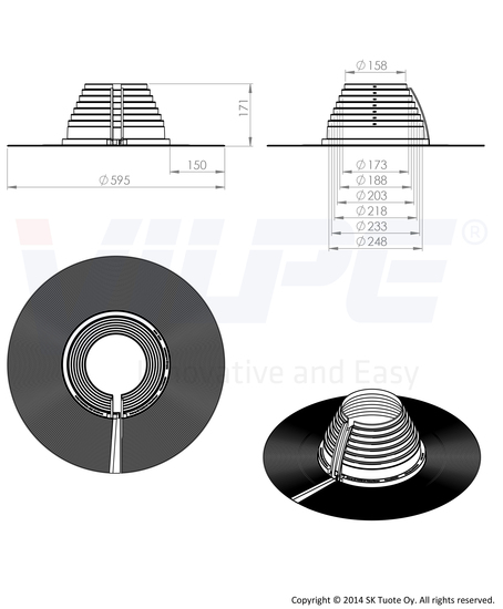 vilpe Takstos vilpe roofseal -6/9 serie 260-460mm
