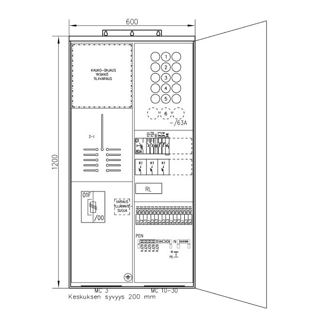 utu Aluevalaistuskeskus snautser 80kt11 80a ip44 fe