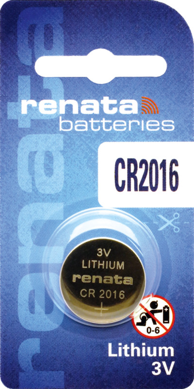 renata Li/mno2 naked coin cell cr2016/bp1 3v/80mah blister