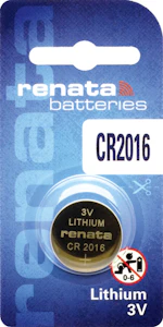 renata Li/mno2 naked coin cell cr2016/bp1 3v/80mah blister