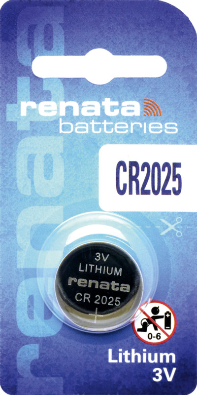 renata Li/mno2 naked coin cell cr2025/bp1 3v/170mah blister