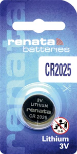 renata Li/mno2 naked coin cell cr2025/bp1 3v/170mah blister