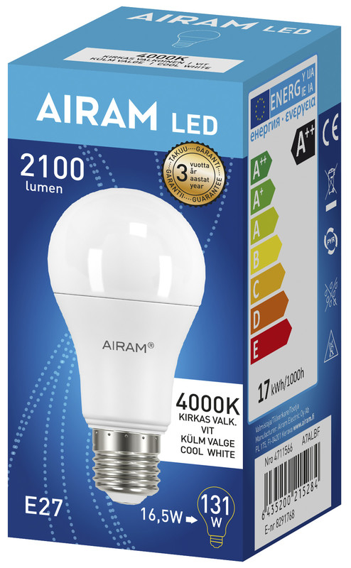 airam Led-lamp airam led a67 840 1921lm e27 op
