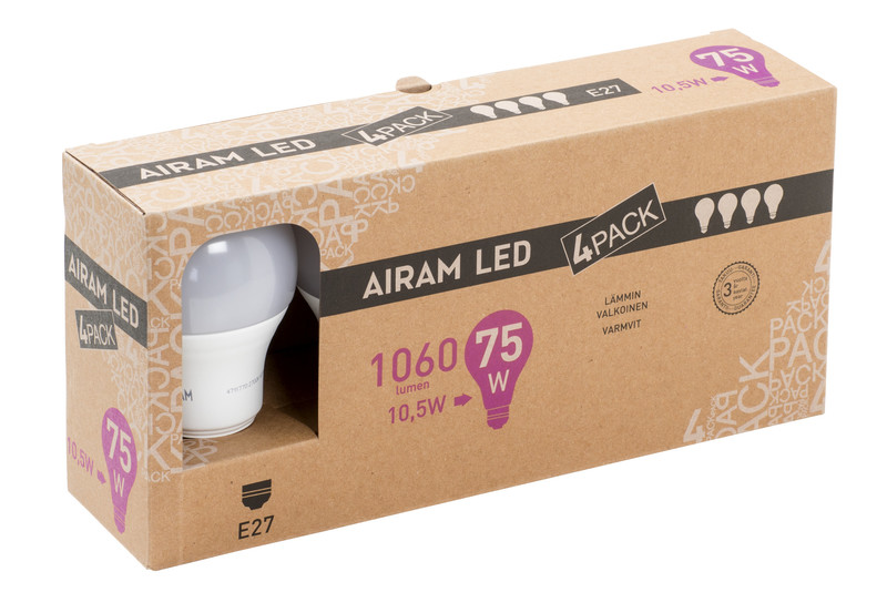 airam Led-lamp led campaign a60 827 1060lm e27 op 4bx