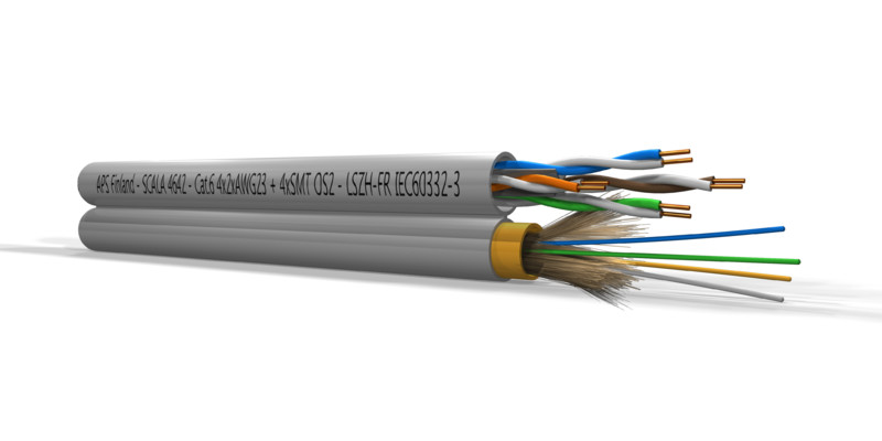 DATAKABEL-HF CAT6 HYBRID APS CAT6  UTP 4p+4xSMT G.657A1 Cca