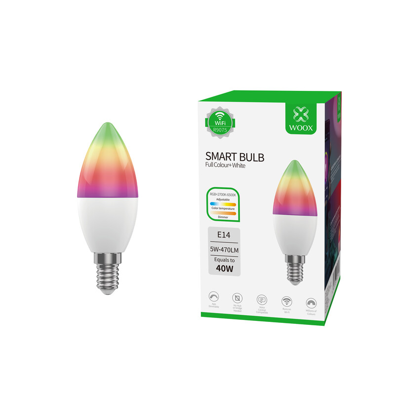 woox Candle lamp wifi smart bulb rgb+cct e14