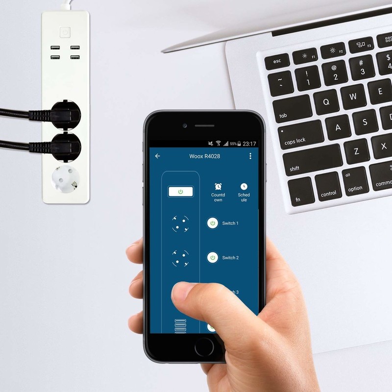 woox Jatkojohto wifi 3 pistorasiaa 4 x usb