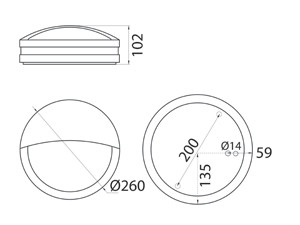 ensto Gårdsarmatur avn260l ip54 60w e27 pc o vit