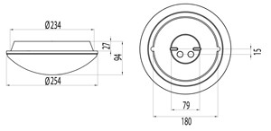 ensto Surface/recess mnt. luminaire al250 ip54 e27 ac o