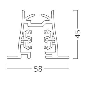 sylvania Kontaktskena lytespan ls3 (new) flanged track 2m wht