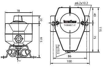 trafag Room thermostat ias 60 0...+60c ip65