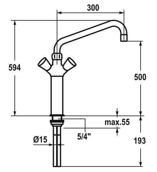 kwc Kitchen mixer kwc gastro 2hm hp chr a300