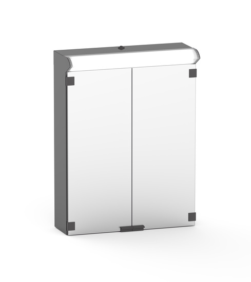 polaria Lumena 500 left with rcd grey mirror cabinet with light