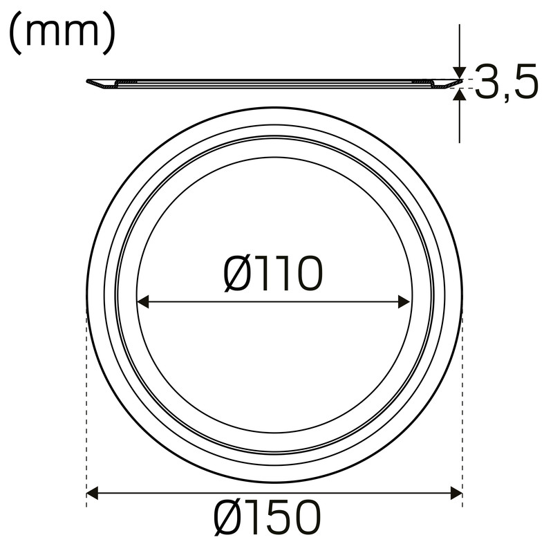hide-a-lite Mechanical accessories cover ring echo s 150 110 wh.