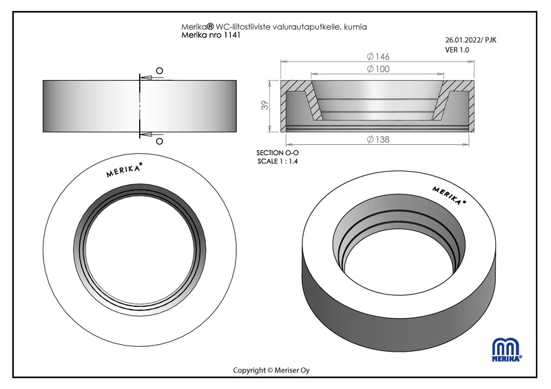 merika Wc connector gasket merika dn100 cast iron sleeve 1141