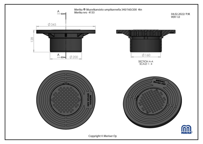 merika Plastic cover merika 340/160/200 5tn blind cover