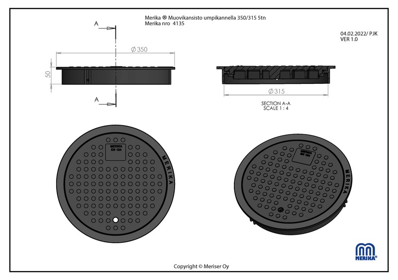 merika Plastic cover merika 350/315 1,5tn blind cover