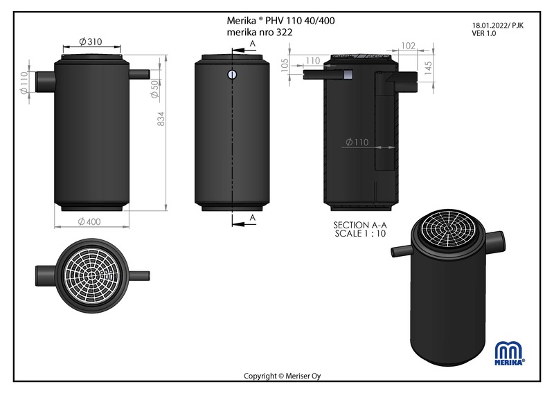 merika Sand/oil separator merika phv 110/400mm 40l 50mm input