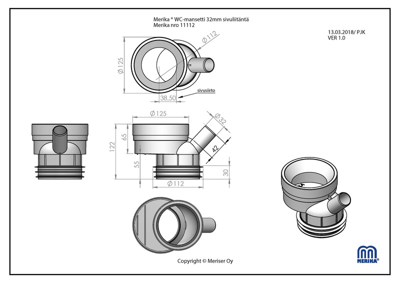 merika Wc-manschett merika med 32mm inloppsrör 11112