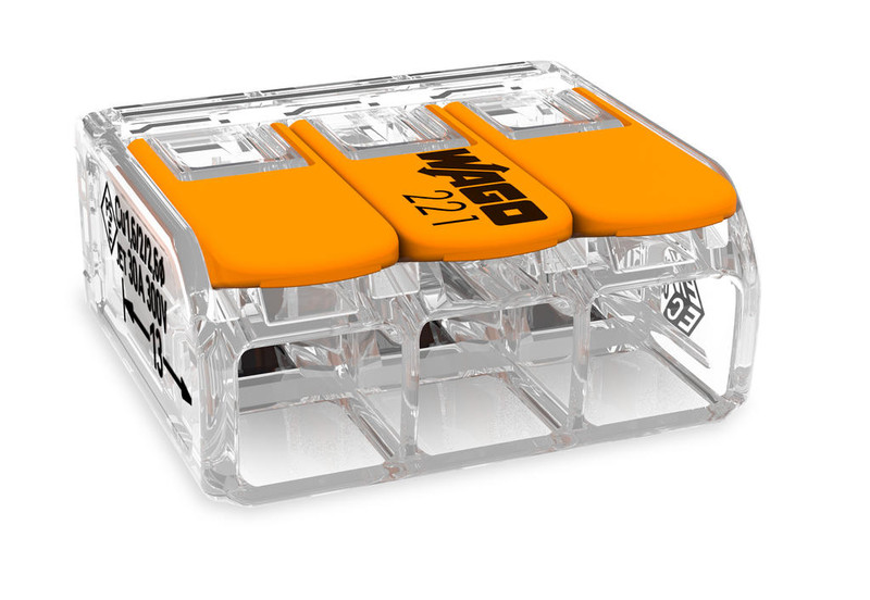 wago Toppkontakt 3-pole, 0.5-6 mm2, blister (8)