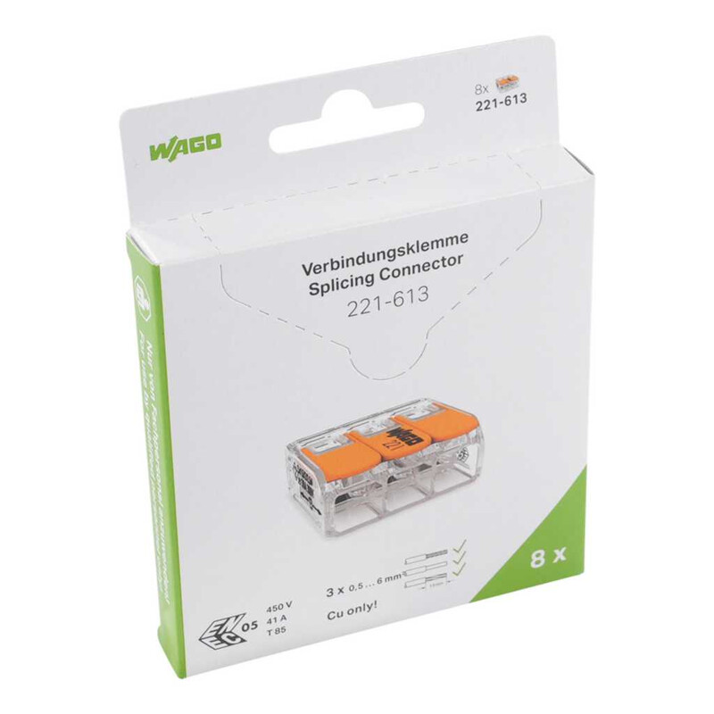 wago Toppkontakt 3-pole, 0.5-6 mm2, blister (8)