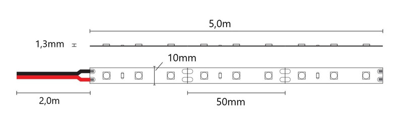arten Led strip base 12v 14,4w/m ip20 12v 4000k 5m