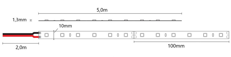 arten Led-ljusslinga base 24v 14,4w/m ip20 24v 4000k 5m