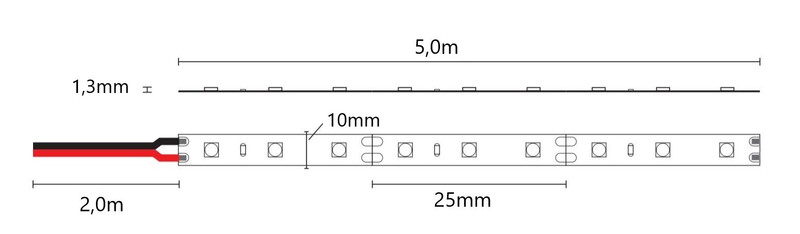 arten Led strip base 12v 14,4w/m ip20 12v 4000k 120led