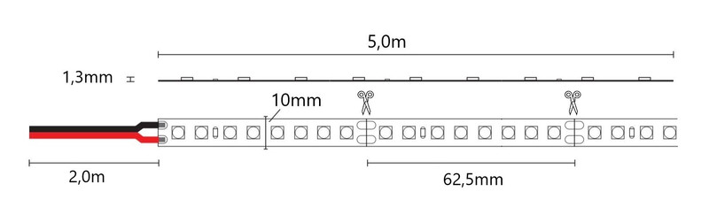 arten Led strip high 24v 17,2w/m ip20 24v 4000k