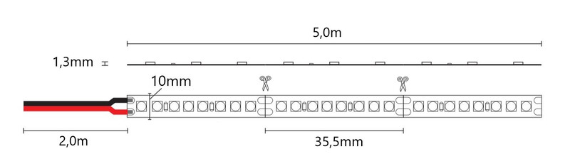 arten Led strip high 24v 22w/m ip20 24v 4000k