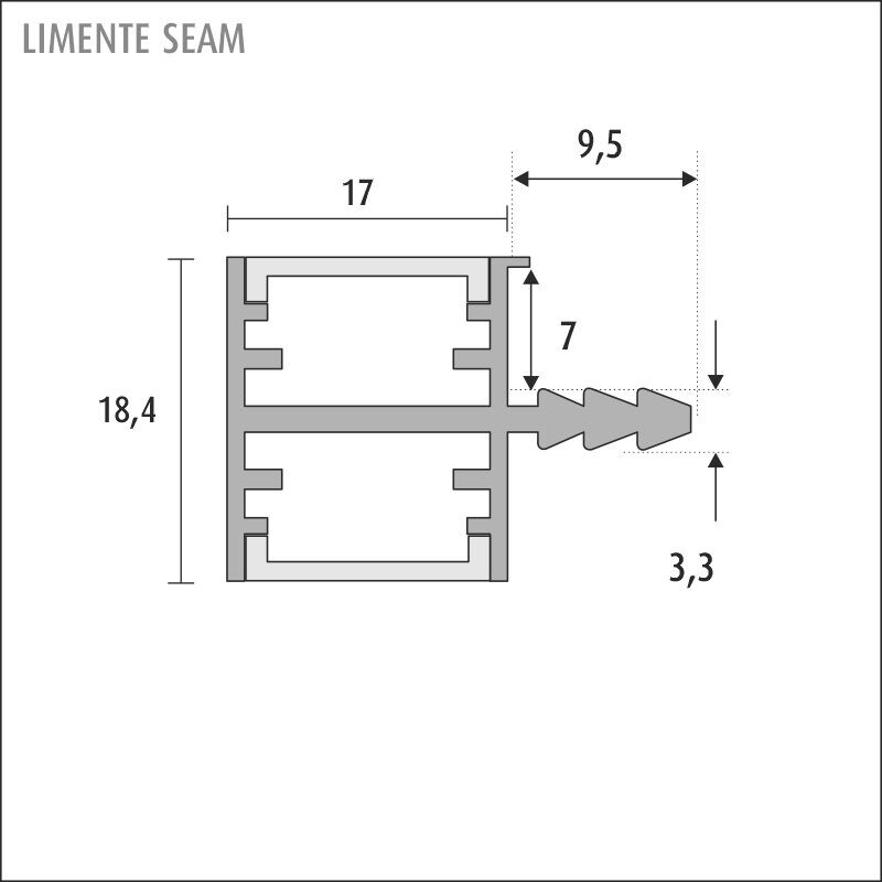 limente Led strip seam 18,4x23,9x2000 alu
