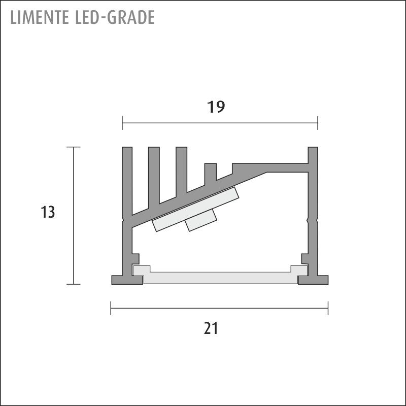 limente Led strip grade 21x13,5x2000 alu