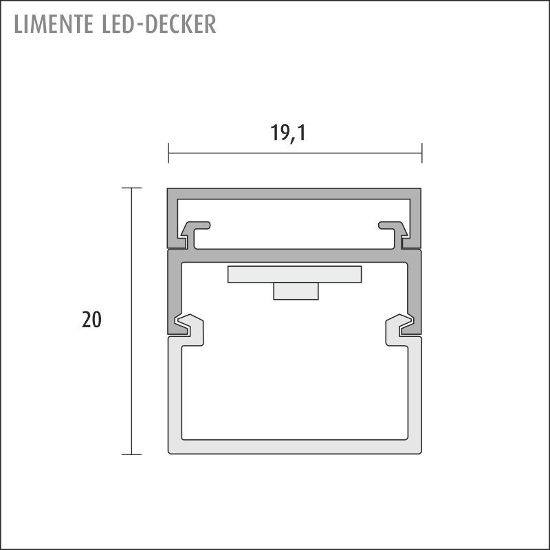 limente Led-ljusslinga decker 19,1x20x2000 alu