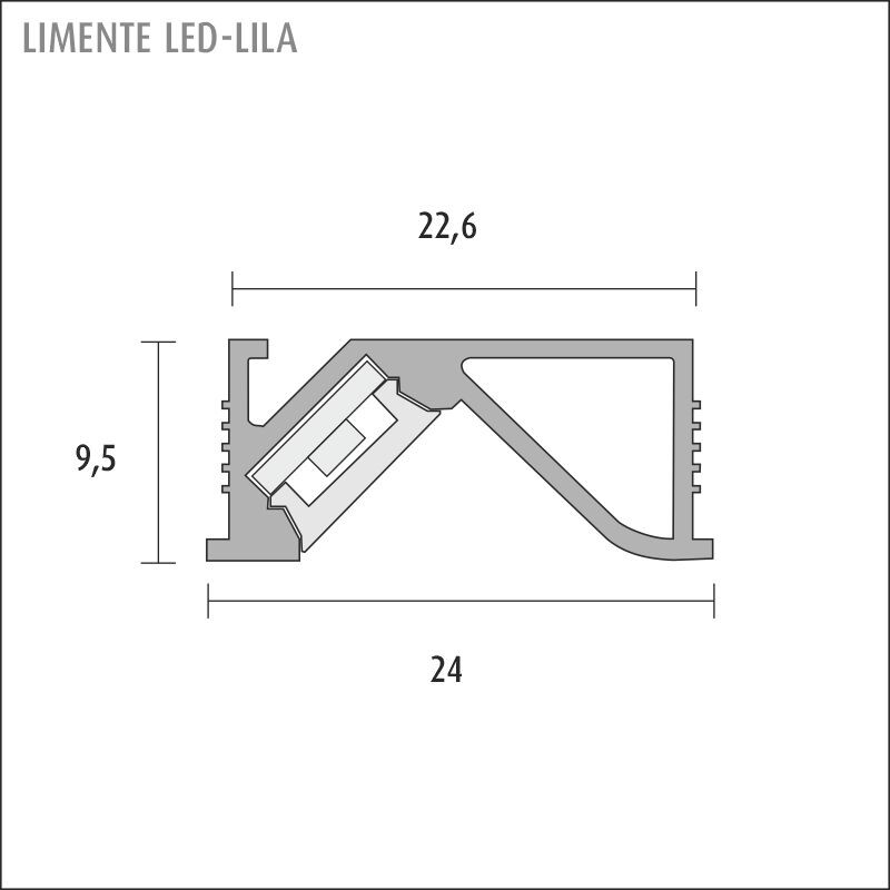 limente Led strip lila 200 24x10,5x2000 alu