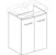 ido Allaskaappi ido glow square 500x370x620mm tummanruskea