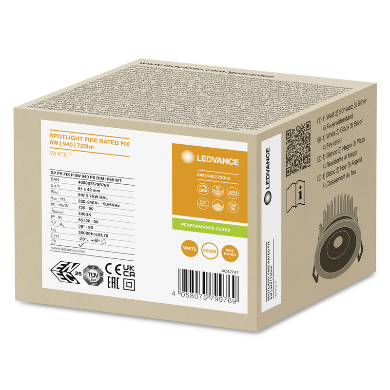 ledvance Alasvalo spot sp fp fix ip65 8w/940 dim wt