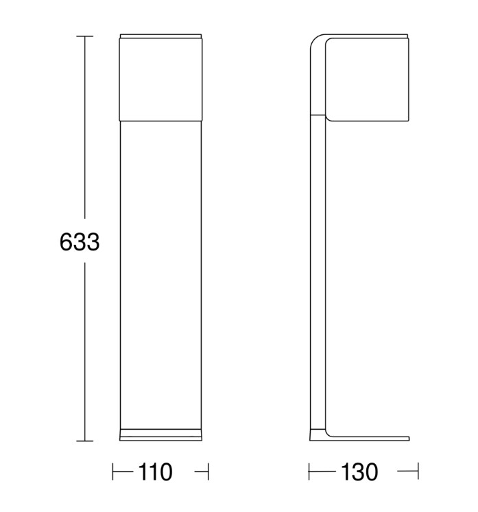 steinel Pole mount. luminaire cube gl 80 c 9,1w 3k ip44 ant