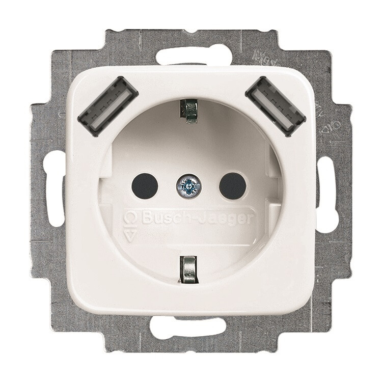 PISTORASIA + USB JUSSI 1S/16A/IP21 UKJ 0X 2USB