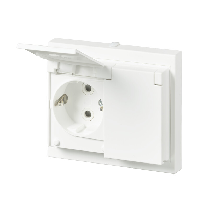 abb asennustuotteet Socket-outlet impressivo dso 16a/250v ip44 matt white