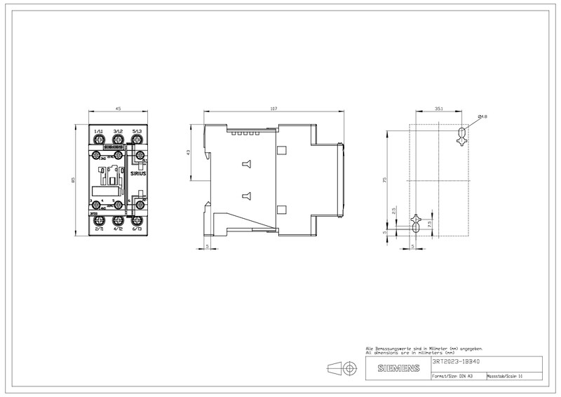 siemens Kontaktori siemens 3rt2028-1fb40